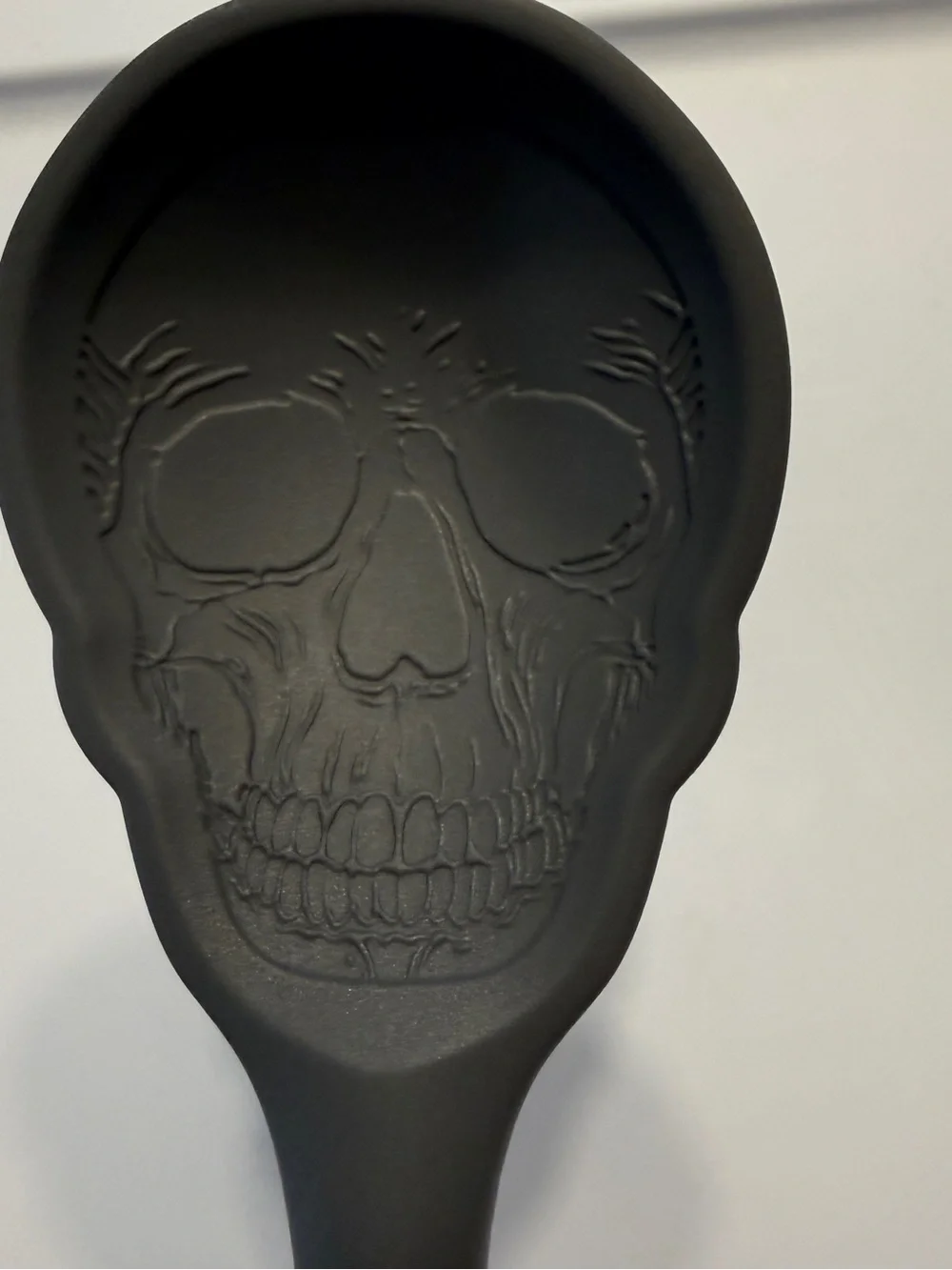 Black Skull Silicone Large Spoon - Kitchen Accessory Halloween Goth